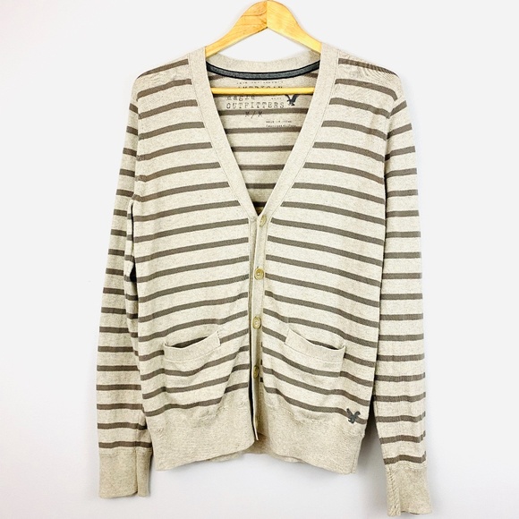 American Eagle Outfitters Sweaters - AEO  Light/Dark Gray Striped Cardigan